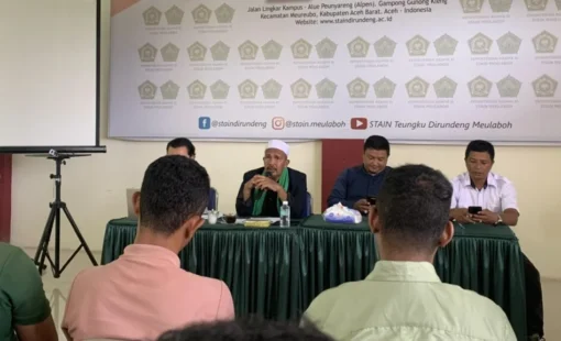 Ketua STAIN Meulaboh, Dr H Syamsuar MAg menyampaikan sambutan pada Pendampingan Pengisian DRH bagi PPPK Tahap 2, Selasa 8 Juli 2025