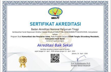 Sertifikat Akreditasi BAN-PT Prodi KPI STAIN Meulaboh
